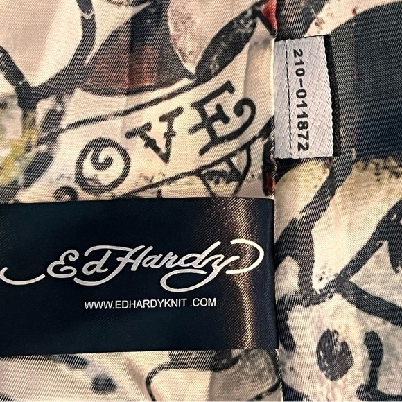 RARE ED HARDY WOOL BLEND MILITARY STEAMPUNK COAT NAVY XS EUC CHAIN EPAULETS - Picture 14 of 15